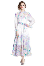 Women's Floral Print Chiffon Maxi Dress