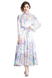 Women's Floral Print Chiffon Maxi Dress