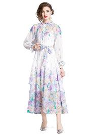 Women's Floral Print Chiffon Maxi Dress