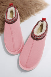 Women's Suede Plush Lined Contrast Print Snow Boots