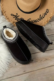 Women's Suede Plush Lined Contrast Print Snow Boots