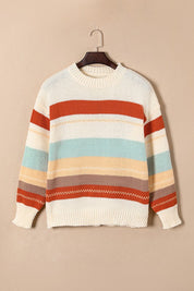 Women's Color Block Striped Knit Sweater