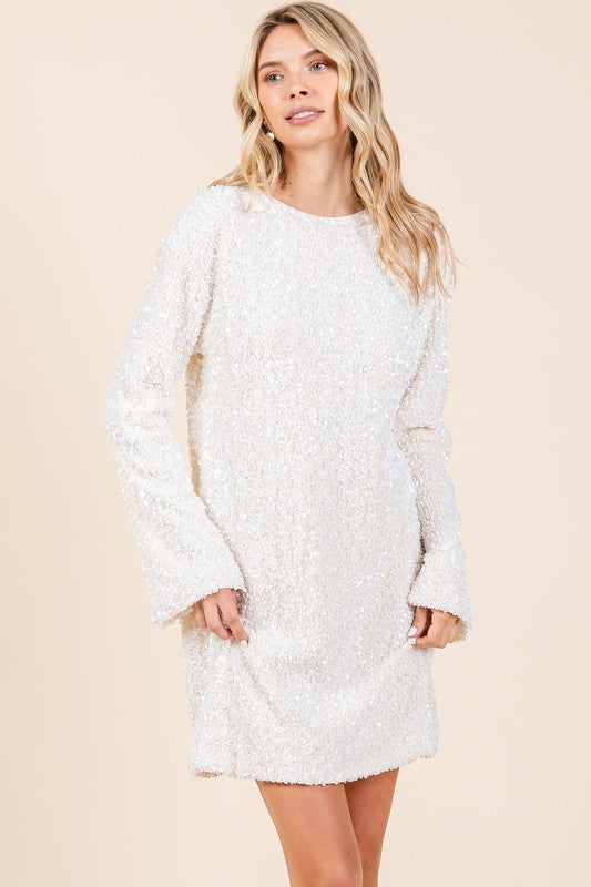 Women's Loose Fit Sequin Mini Cocktail Dress