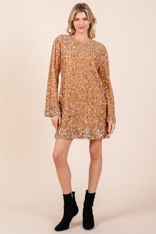 Women's Loose Fit Sequin Mini Cocktail Dress