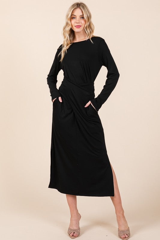 Women's Waist Wrap Dress with Pockets