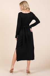 Women's Waist Wrap Dress with Pockets