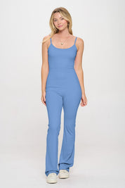 Women's Slim Fit Active Flare Jumpsuit with Jacket