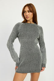 Women's Mock Neck Mini Rib Dress