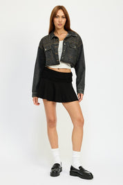 Women's Embroidered Denim Crop Jacket