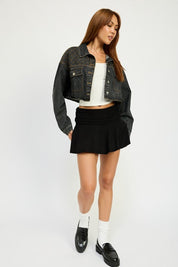 Women's Embroidered Denim Crop Jacket