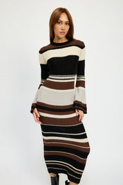 Women's Stripe Maxi Bodycon Dress