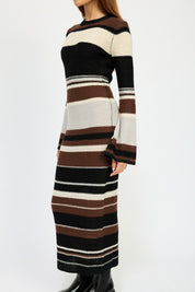 Women's Stripe Maxi Bodycon Dress