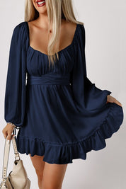 Women's Ruffled Square Neck Mini Dress