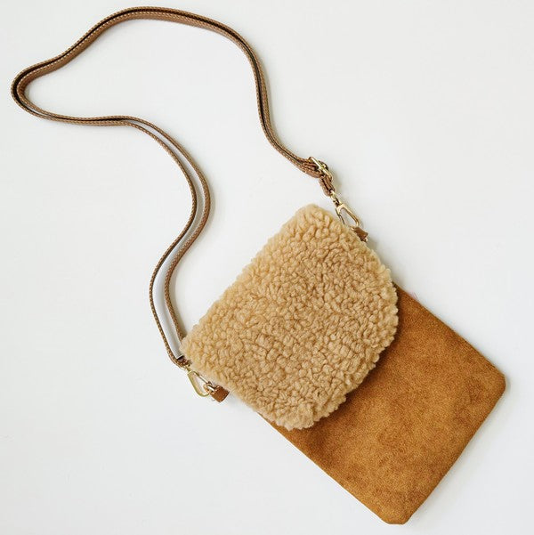 Women's Adjustable Suede Phone Crossbody Bag