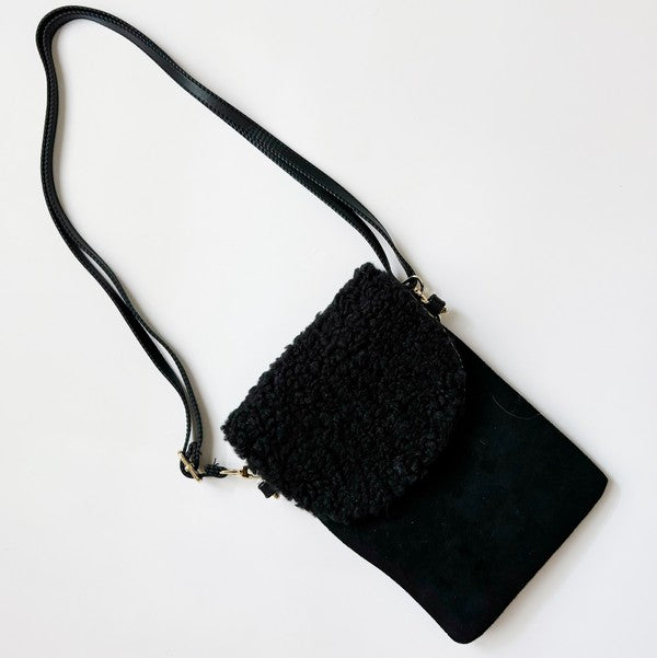 Women's Adjustable Suede Phone Crossbody Bag