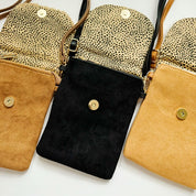 Women's Adjustable Suede Phone Crossbody Bag