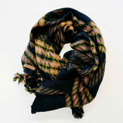 Women's Braided Fringe Plaid Scarf