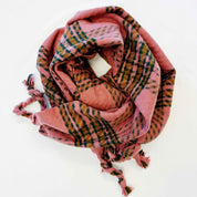 Women's Braided Fringe Plaid Scarf