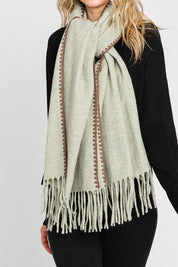 Unisex Oversized Contrast Stitch Winter Scarf