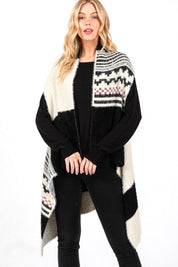 Women's Aztec Pattern Fuzzy Knit Winter Vest