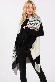 Women's Aztec Pattern Fuzzy Knit Winter Vest