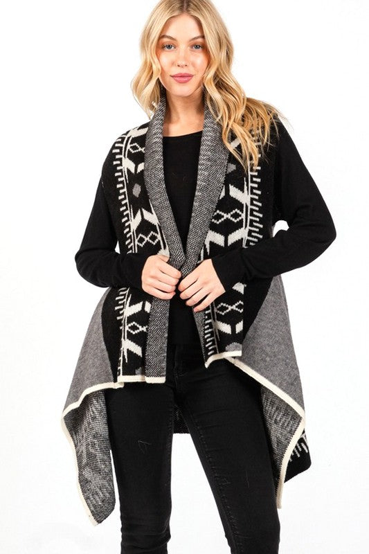 Women's Aztec Patterned Winter Vest