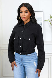 Women's Long Sleeve Button-Up Denim Jacket