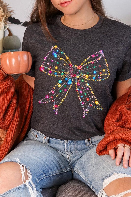 Unisex Short Sleeve Christmas Lights Graphic Tee