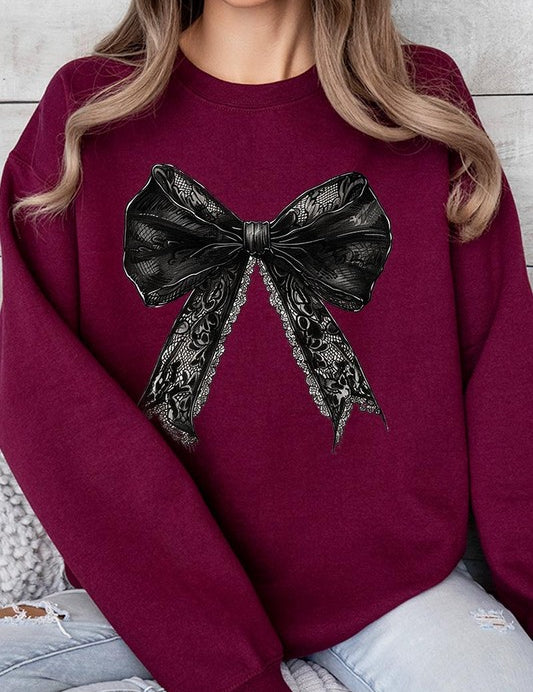 Halloween Coquette bow Graphic Fleece Sweatshirts