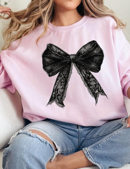 Halloween Coquette bow Graphic Fleece Sweatshirts