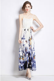 Women's Sleeveless Multi-Print Tent Maxi Dress