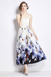 Women's Sleeveless Multi-Print Tent Maxi Dress