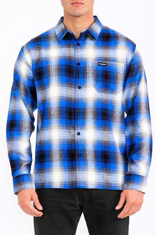 Men's Regular Fit Plaid Flannel Button Down Shirt