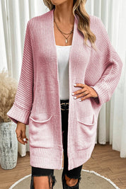 Women's Oversized Cable Knit Cardigan with Batwing Sleeves