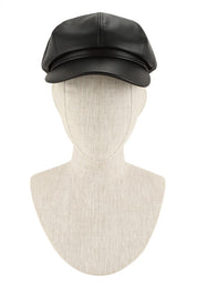 Women's Vintage Faux Leather Beret Cap