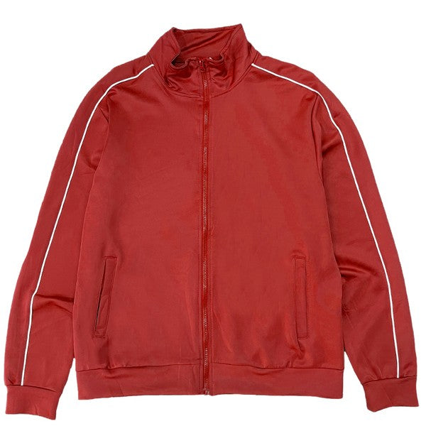 Men's Solid Flared Track Jacket with Side Piping