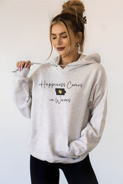 Unisex Fleece Hoodie Sweatshirt - Happiness Comes in Waves