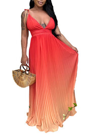 Women's Deep V-Neck Sleeveless Maxi Dress