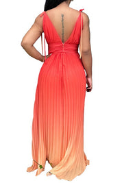 Women's Deep V-Neck Sleeveless Maxi Dress