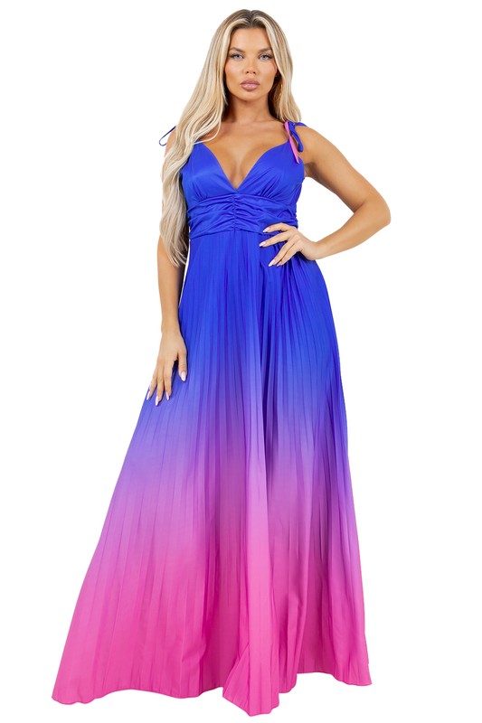 Women's Deep V-Neck Sleeveless Maxi Dress