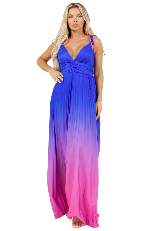 Women's Deep V-Neck Sleeveless Maxi Dress