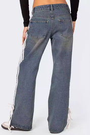 WOMEN FASHION CASUAL STYLE DENIM PANTS