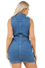 WOMEN FASHION DENIM MINI DRESS