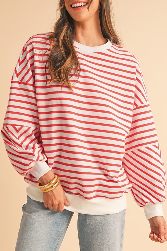 Women's Colorblock Loose Fit Drop Shoulder Sweatshirt