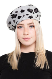 Women's Leopard Print Stretchy Beret