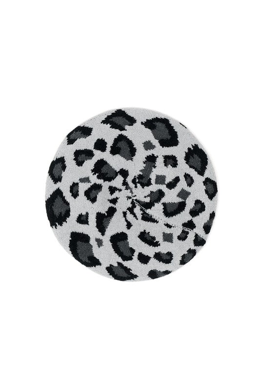 Women's Leopard Print Stretchy Beret