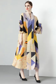 Women's V-Neck Long Sleeve Maxi Dress with Belt