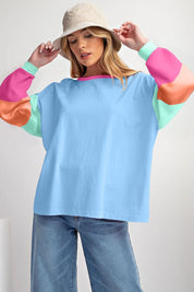 Women's Colorblock Patchwork Long Sleeve Top