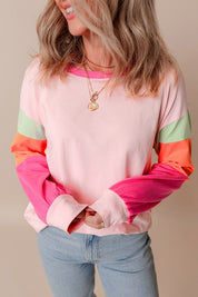 Women's Colorblock Patchwork Long Sleeve Top