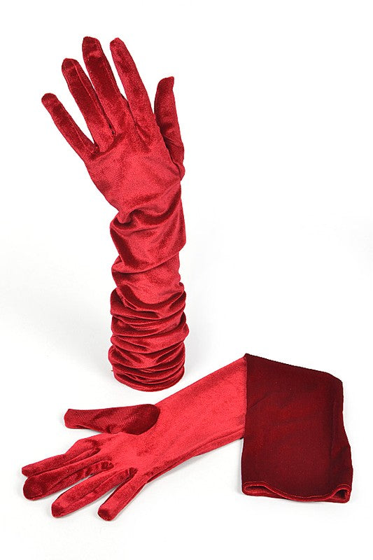 Women's Elegant Above Elbow Velvet Gloves